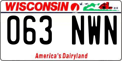 WI license plate 063NWN