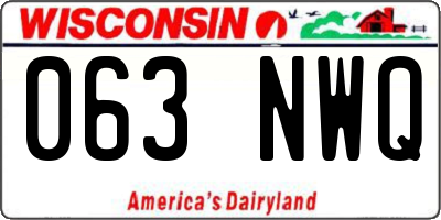 WI license plate 063NWQ