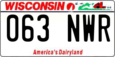 WI license plate 063NWR
