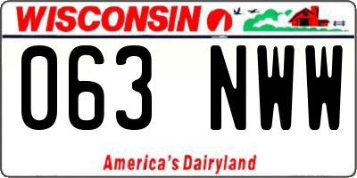 WI license plate 063NWW