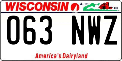 WI license plate 063NWZ