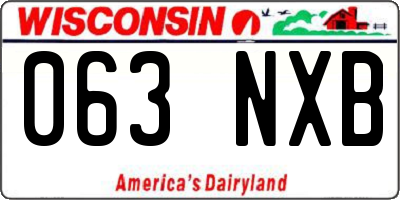 WI license plate 063NXB