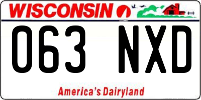 WI license plate 063NXD