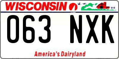 WI license plate 063NXK