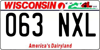 WI license plate 063NXL