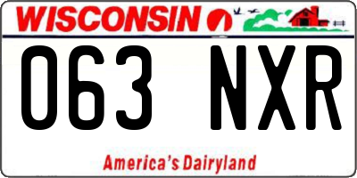 WI license plate 063NXR