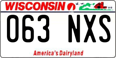 WI license plate 063NXS