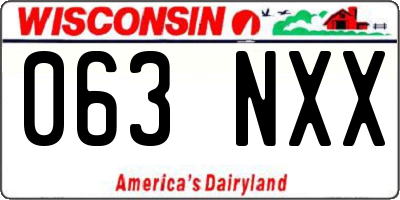 WI license plate 063NXX