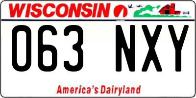 WI license plate 063NXY