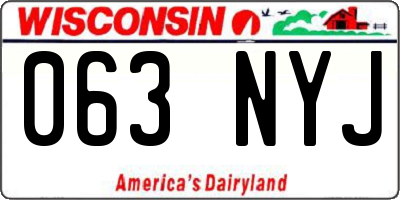 WI license plate 063NYJ
