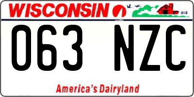 WI license plate 063NZC