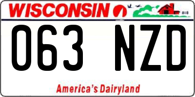 WI license plate 063NZD