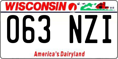 WI license plate 063NZI