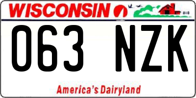 WI license plate 063NZK