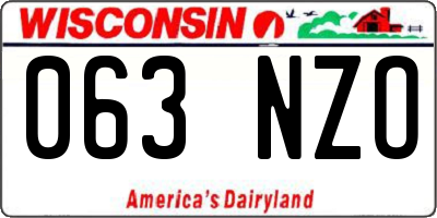 WI license plate 063NZO