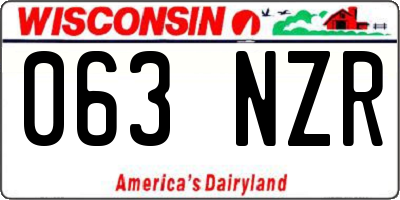 WI license plate 063NZR