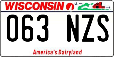 WI license plate 063NZS