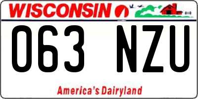 WI license plate 063NZU