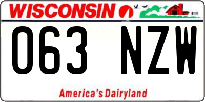 WI license plate 063NZW