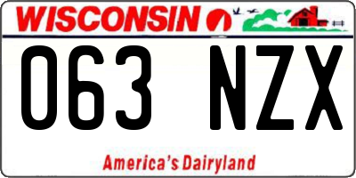 WI license plate 063NZX
