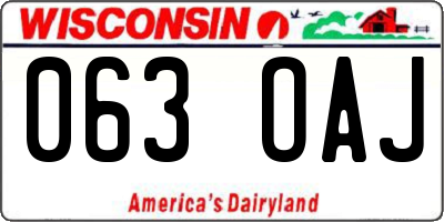 WI license plate 063OAJ