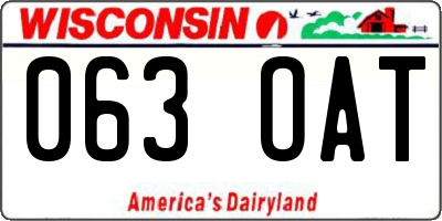 WI license plate 063OAT