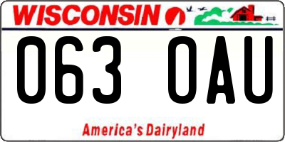 WI license plate 063OAU