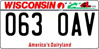 WI license plate 063OAV