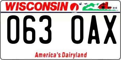 WI license plate 063OAX