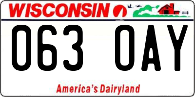 WI license plate 063OAY