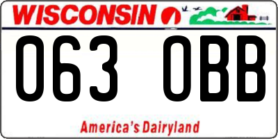 WI license plate 063OBB