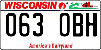 WI license plate 063OBH