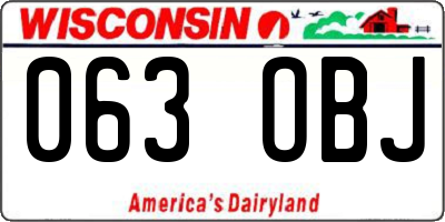 WI license plate 063OBJ