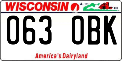 WI license plate 063OBK