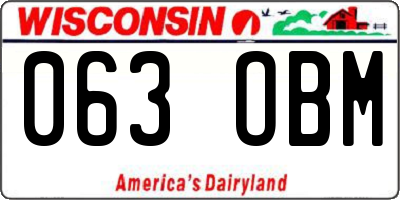 WI license plate 063OBM