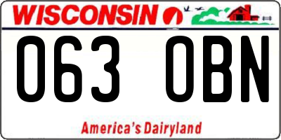 WI license plate 063OBN