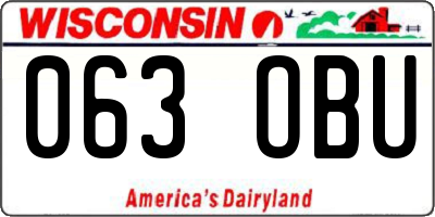 WI license plate 063OBU