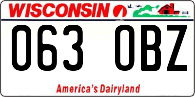 WI license plate 063OBZ