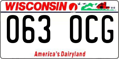 WI license plate 063OCG