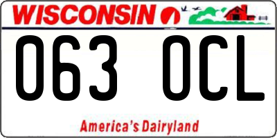 WI license plate 063OCL