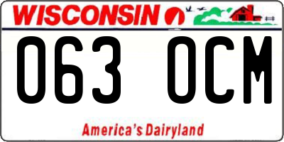 WI license plate 063OCM