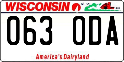 WI license plate 063ODA