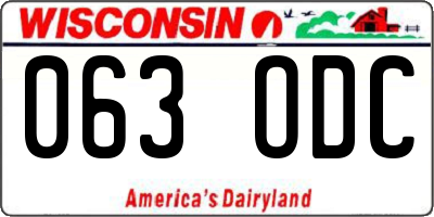 WI license plate 063ODC