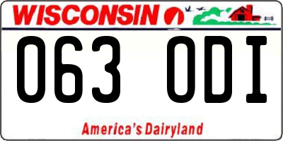 WI license plate 063ODI
