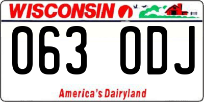 WI license plate 063ODJ