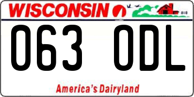 WI license plate 063ODL