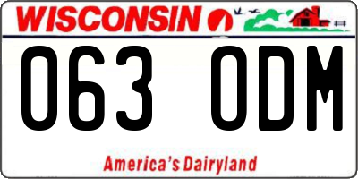 WI license plate 063ODM