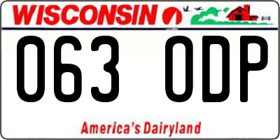 WI license plate 063ODP