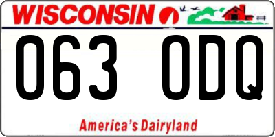 WI license plate 063ODQ