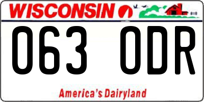 WI license plate 063ODR